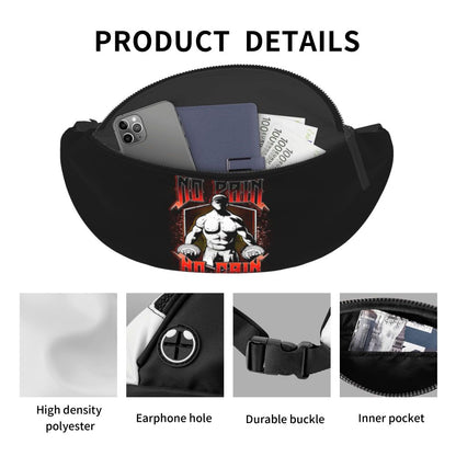 Powerhouse Gym Fanny Bag Custom Bodybuilders Fitness Crossbody Waist Pack Men Women Cycling Camping Phone Money Pouch