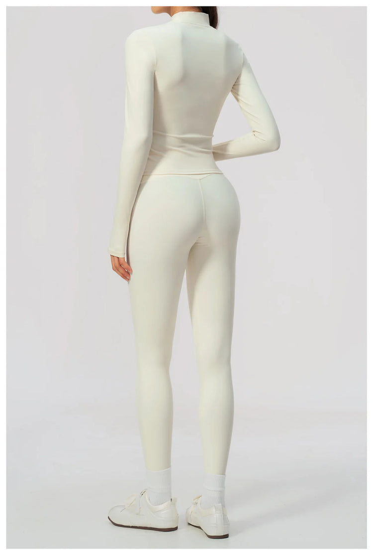 Yoga Set 3PCS Women's Tracksuit Workout Outfit Zipper Fitness Long Sleeved Sports Set Gym Clothes Female Sports Bra Yoga Outfits
