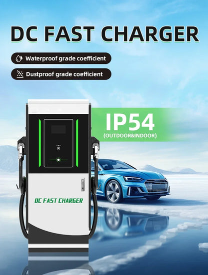 90kW DC EV Charger Station CCS2 Dual Gun Fast Charging Floor Mounted Smart APP WiFi 4G RFID IP54 OCPP 1.6J Fully Approved
