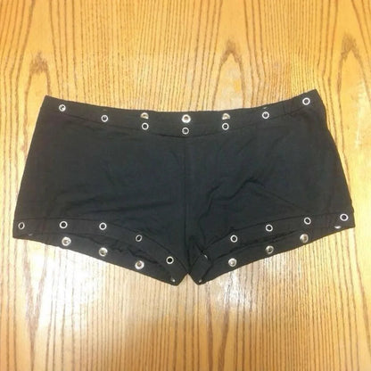Summer new European and American style high street punk gothic style slim fit women's Y2K shorts Aesthetic hot girl shorts