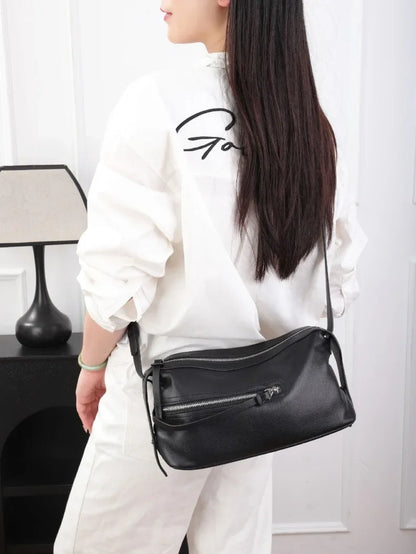High Quality 2025 Luxury Cowhide Real Leather Crossbody Bowling Bag for Women - Ideal Commuter Bag & Ladies Gift