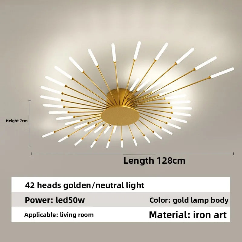Minimalist LED Ceiling Lamp, Elegant Swirl Firework Design for Living Room, Bedroom, Dining Room