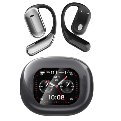 UYUXIO AI Language Translation Earbuds Real Time LCD Touch Screen Open Ear Wireless Headphone with 144 Language for Business