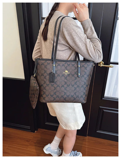 European and American Fashion Printed Large Capacity Women's Bag 2026 New Trendy Retro Luxury Single Shoulder Tote Bag