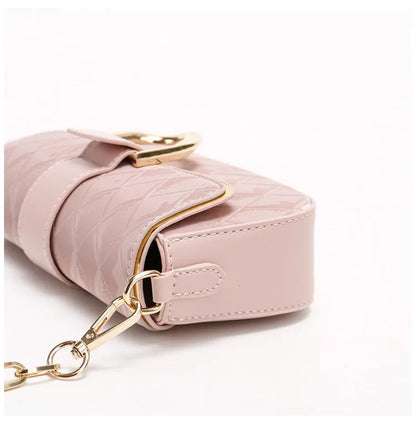 Sweet Pu Leather Women's Shoulder Bag Fashion Design Chain Ladies Underarm Bags Simple Square Female Handbags Crossbody Bag