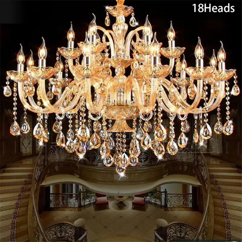 K9 Crystal Candle Chandelier decoration simple chandelier crystal light For Living Room Hotel AC110V~240V 6/8/10/12/15/18 Arms