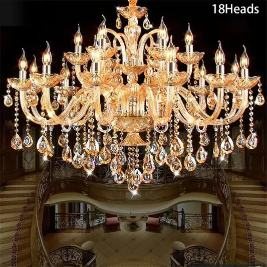 K9 Crystal Candle Chandelier decoration simple chandelier crystal light For Living Room Hotel AC110V~240V 6/8/10/12/15/18 Arms