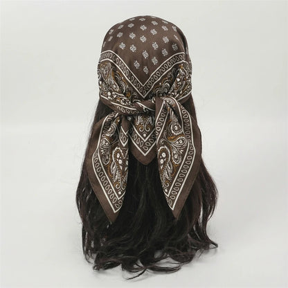 NEW Paisley Print Square Scarf For Women Shawl Neckerchief Female Hair Bands Head Wraps Headband Foulard Satin Hijab Bandana