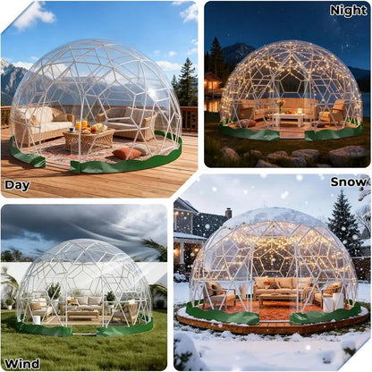 Upgraded Weatherproof Geodesic Dome Greenhouse Bubble House Camping Tent for 2-4 People, Suitable for Garden, Outdoor, and Party
