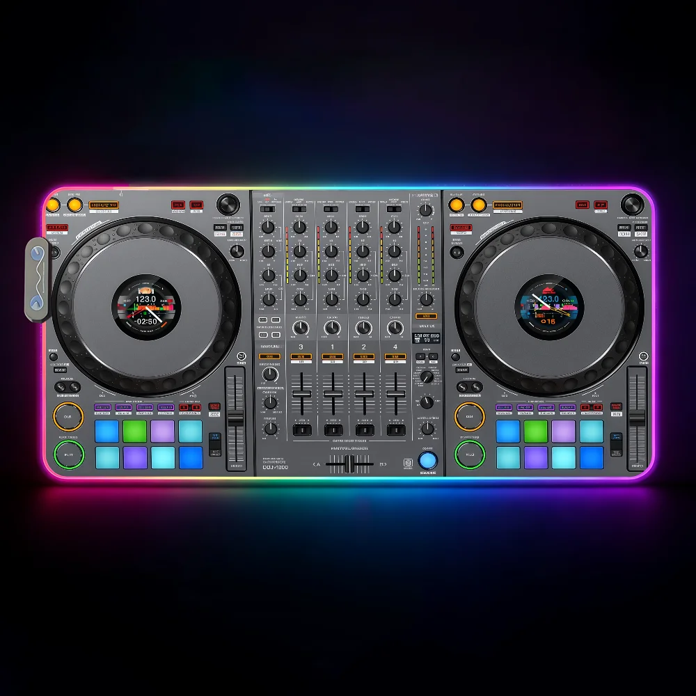 Music Pioneer DJ  Mouse Pad Waterproof RGB LED Light Colorful Game Keyboard Non-slip Cover Desk-mat Surface