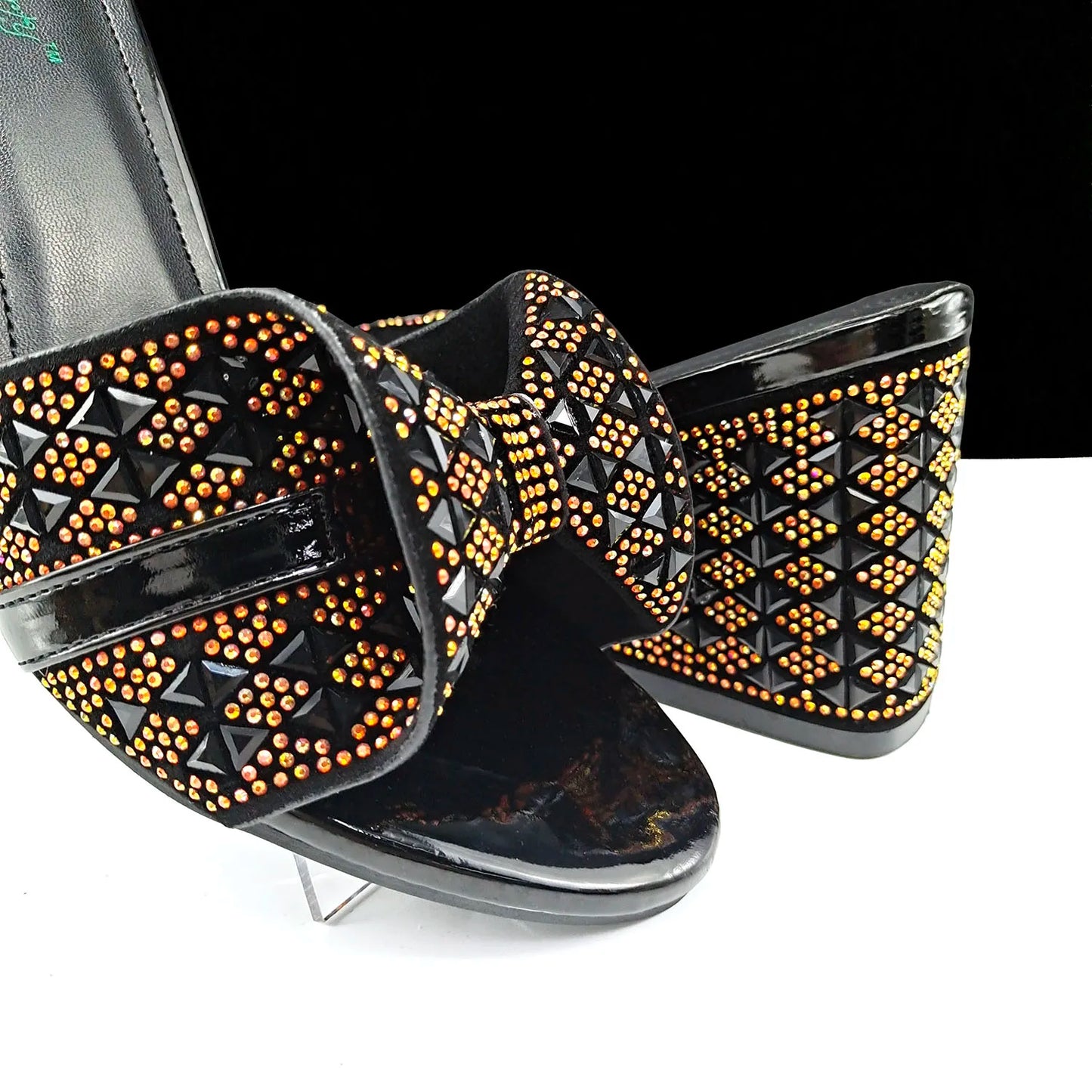 QSGFC Italian Style Women Banquet Shoes And Bag With Rhinestone Decoration Three-Dimensional Small Bag Match Women High Heel
