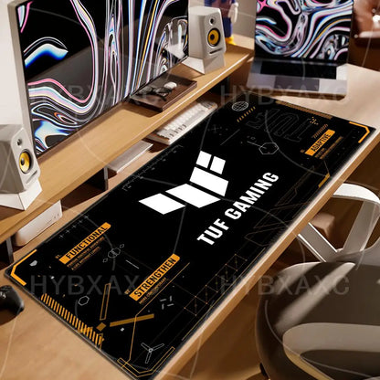 HYBXAXC Black TUF Gaming Mouse Pad XXL Gaming Accessories Office Gamer Keyboard DeskMat Non-Slip Laptop Notebook Rubber Mousepad