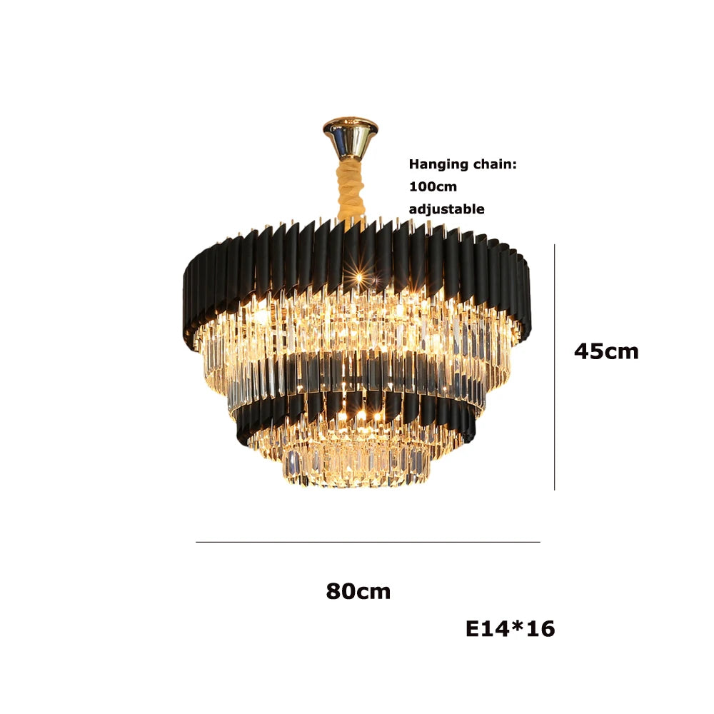 Villa Luxury Living Room Chandelier K9 Crystal Restaurant Pendant Lights Modern Ceiling Chandelier Dining Table Indoor Home Lamp