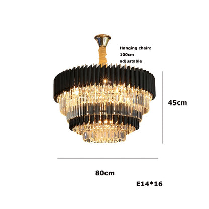 Villa Luxury Living Room Chandelier K9 Crystal Restaurant Pendant Lights Modern Ceiling Chandelier Dining Table Indoor Home Lamp