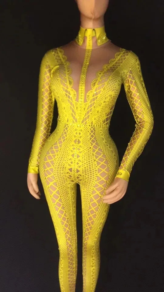 custom white black Spandex Print Stretch Jumpsuit Stage Singer Dancer Performance Rompers birthday pole dance outfits for women