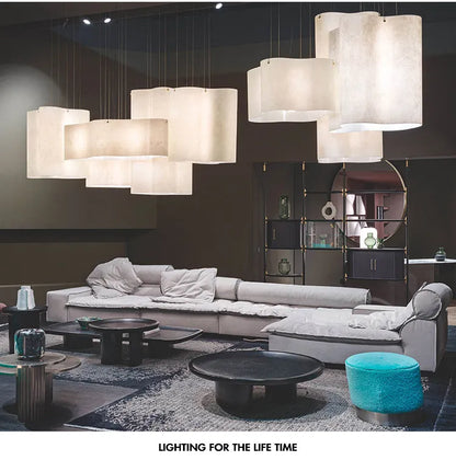 Designer Cloud Pendant Light for High Ceiling Lobby Wabi Sabi LED Hanging Chandelier For Parlor Restaurant Hotel Project Lights