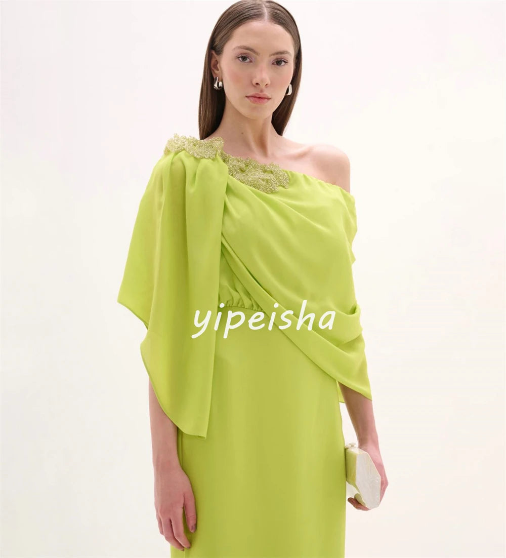 Customized Price AdjustmentJersey Sequined Ruched Christmas A-line One-shoulder Bespoke Occasion Gown Long Dresses