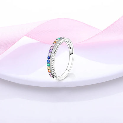 LAZA 925 Sterling Silver Colorful Rings Sparking Zirconium Bowknot Moon Sun Original Ring For Women Anniversary Wedding Gifts