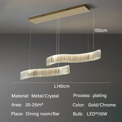 Modern Luxury LED Crystal Pendant Lights Villa Dining Room Kitchen Lighting Lustre Decor Chandeliers Indoor Bar Lights Fixture