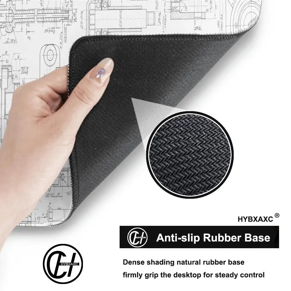 Mechanical Drawing Mouse Pad Gaming Accessory Large HD Mousepad XXL MousePad Natural Rubber Carpet Non-Slip Table Mat Office Rug