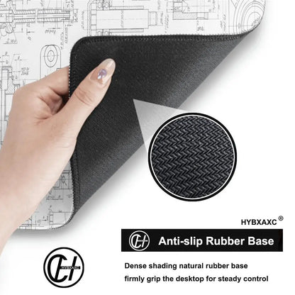 Mechanical Drawing Mouse Pad Gaming Accessory Large HD Mousepad XXL MousePad Natural Rubber Carpet Non-Slip Table Mat Office Rug