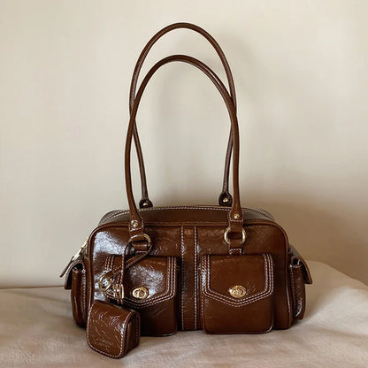 Luxury Boston Bags New Handbags For Women Trendy Commuting Versatile Handbag With Pendents Shoulder Crossbody Pillow Bags