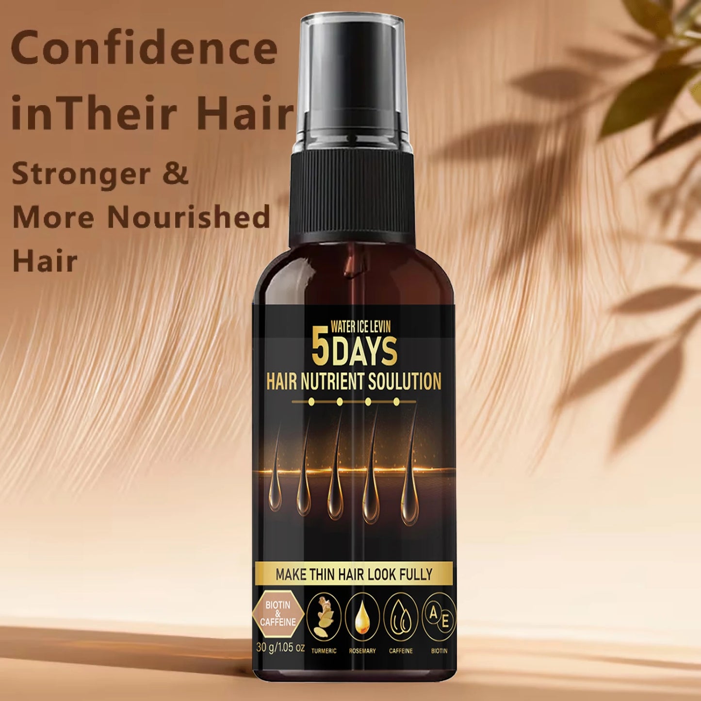 5 Days Hair Growth Oil - Biotin, Caffeine & Rosemary, Nourishing for Thin Hair to Look Fuller