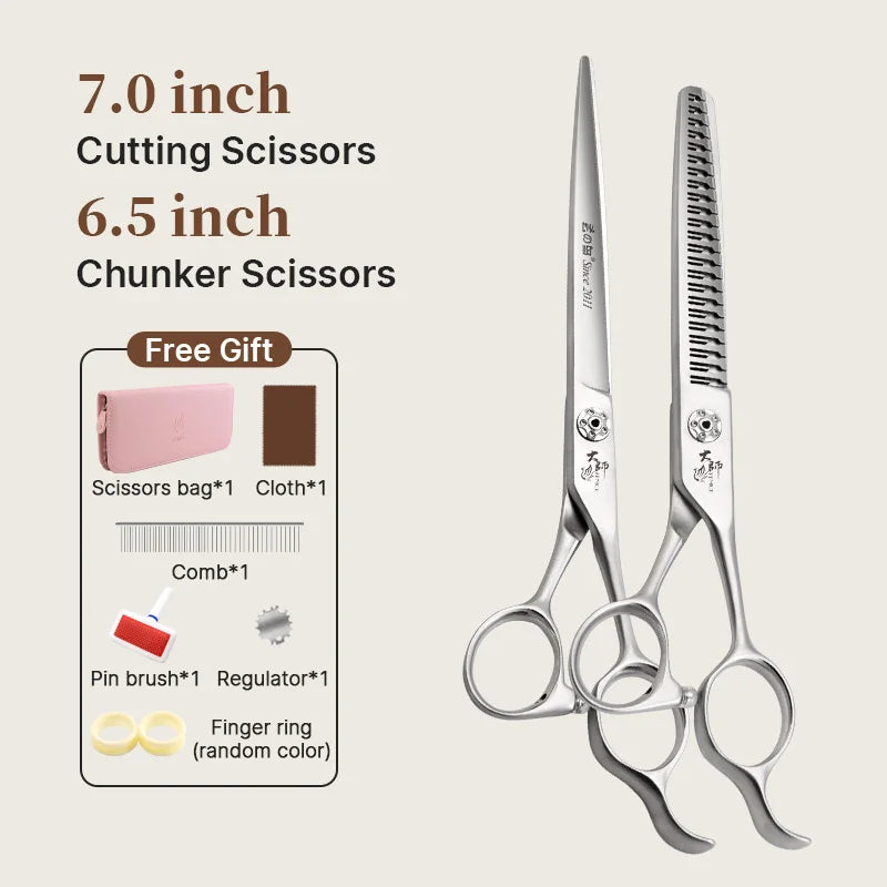 Fenice Slim Narrow Dog Grooming Scissors Set Straight/Curved/Thinner/Chunker Shears Scissors Specialized for KR and JP Groomers