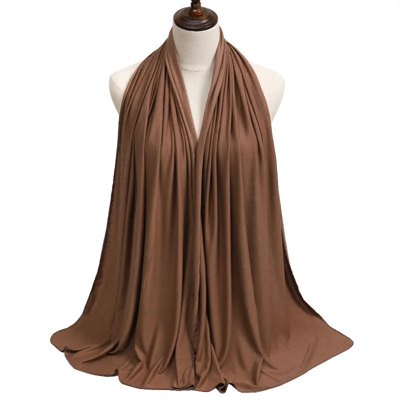 Ramadan Modal Cotton Jersey Hijabs For Woman Long Muslim Shawl Plain Soft Turban Niqab Head Wraps Scarf Women Hijab