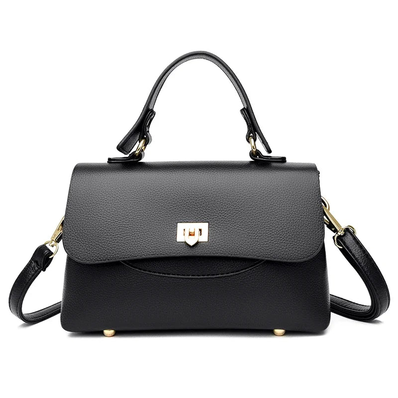 Luxury Large Capacity Multilayer Shoulder Messenger Bag High Quality Leather Handbag Women Designer Crossbody Sac Female Tote