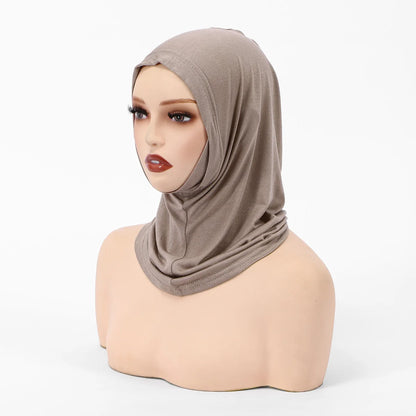 Versatile Fake Collar Hat Muslim Inner Premium Ready Jersey Hijab Cap Scarf Cotton Neck Cover Muslim Soft Woman Hijabs 40*25cm