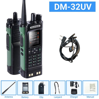 DMR GPS 10W DM-32UV BAOFENG DM32 Walkie Talkie Multi Band TDMR Dual Time Slot Wireless Copy Frequency Type-C AM/FM Two Way Radio
