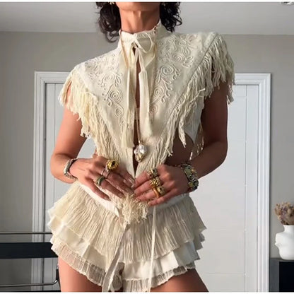 Fashion Vintage Printed Tassel Square Scarf Women Fringe Patchwork Shawl Waist Seal Accessories 2026 Spring Summer Street Shawls