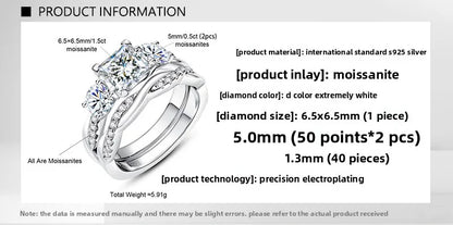 Carnica Luxury 925 Sterling Silver 1CT Real Moissanite Ring for Women Sugar Cube Pull-twist Arm GRA Diamond Wedding Jewelry Gift