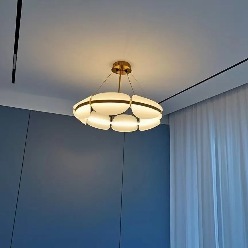 Nordic Leaf Chandelier Modern Acrylic Ring Light Living Dining Room Lighting Decor Home Bedroom Kitchen Hanging Lights Luminaire