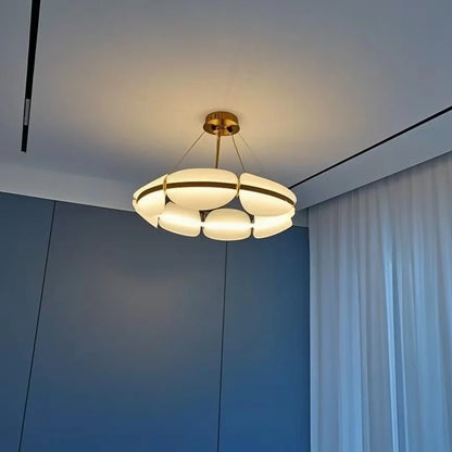 Nordic Leaf Chandelier Modern Acrylic Ring Light Living Dining Room Lighting Decor Home Bedroom Kitchen Hanging Lights Luminaire