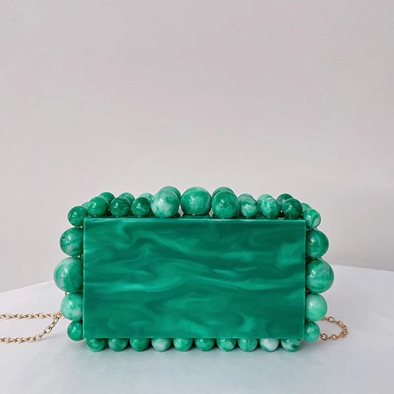 Luxury Design Shoulder Crossbody Bag Fashion New Evening Clutch Bag Ladies Handbag Acrylic Transparent Small Square Bag Female