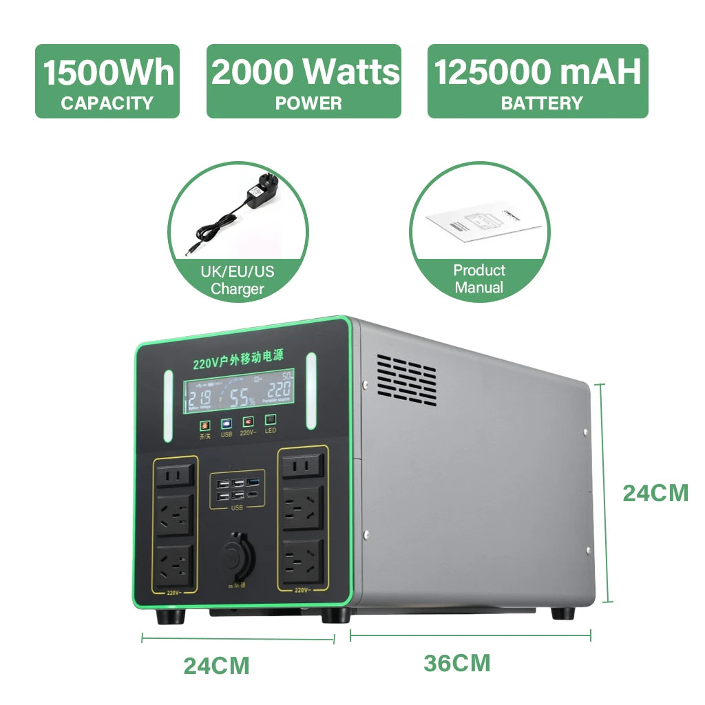 6000W Portable Power Station For Outdoor Camping And Home 5500WH Lifepo4 Battery Solar Generator Emergency Supply