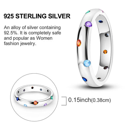 LAZA 925 Sterling Silver Colorful Rings Sparking Zirconium Bowknot Moon Sun Original Ring For Women Anniversary Wedding Gifts