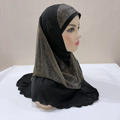 H076 Adults or big girls medium size 70*60cm pray hijab muslim hijab scarf islamic headscarf hat amira pull on headwrap