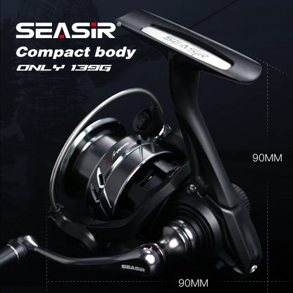 SEASIR Stream Spinning Reel 139g Ultralight Carbon Washers Max Drag 6Kg 5+1BB 5.4:1 Gear Ratio Fishing Wheel