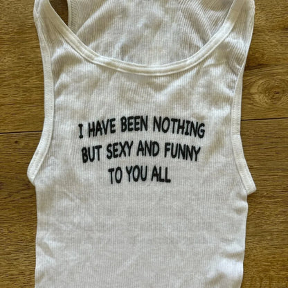Summer Woman 2000s Style Y2k Crop Top Sexys T-shirt Vintage Japanese Goth Letter Korean Popular Streetwear Tanks & Camis Clothes