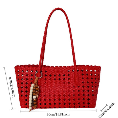 Weave Hollow Out Shoulder Bags for Women 2026 Summer Luxury Designer Hand Bag Females Beach Bags Handbags and Purses