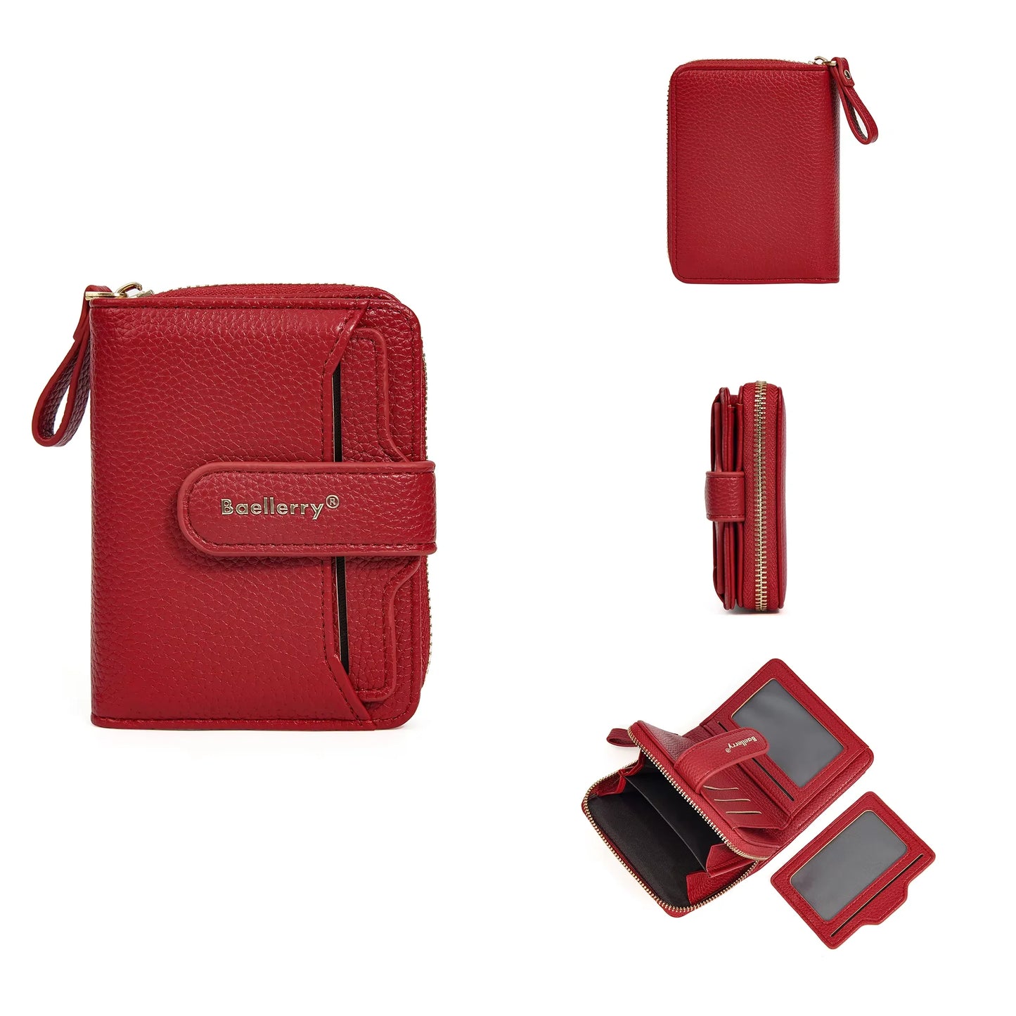 Baellerry Women Stylish Zip Around Card Wallet Multi-Functional RFID Blocking Purse 6 Card Slots and Coin Pocket Minimalist Gift