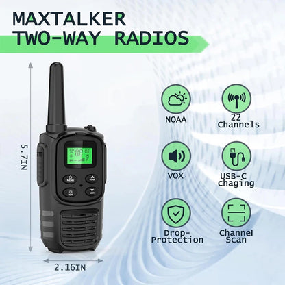 2PCS Kids Portable Outdoor Children Two Way Radio UHF Receiver Walkie-Talkie Radio Comunicador Mini Walkie Talkie For Boys Girls