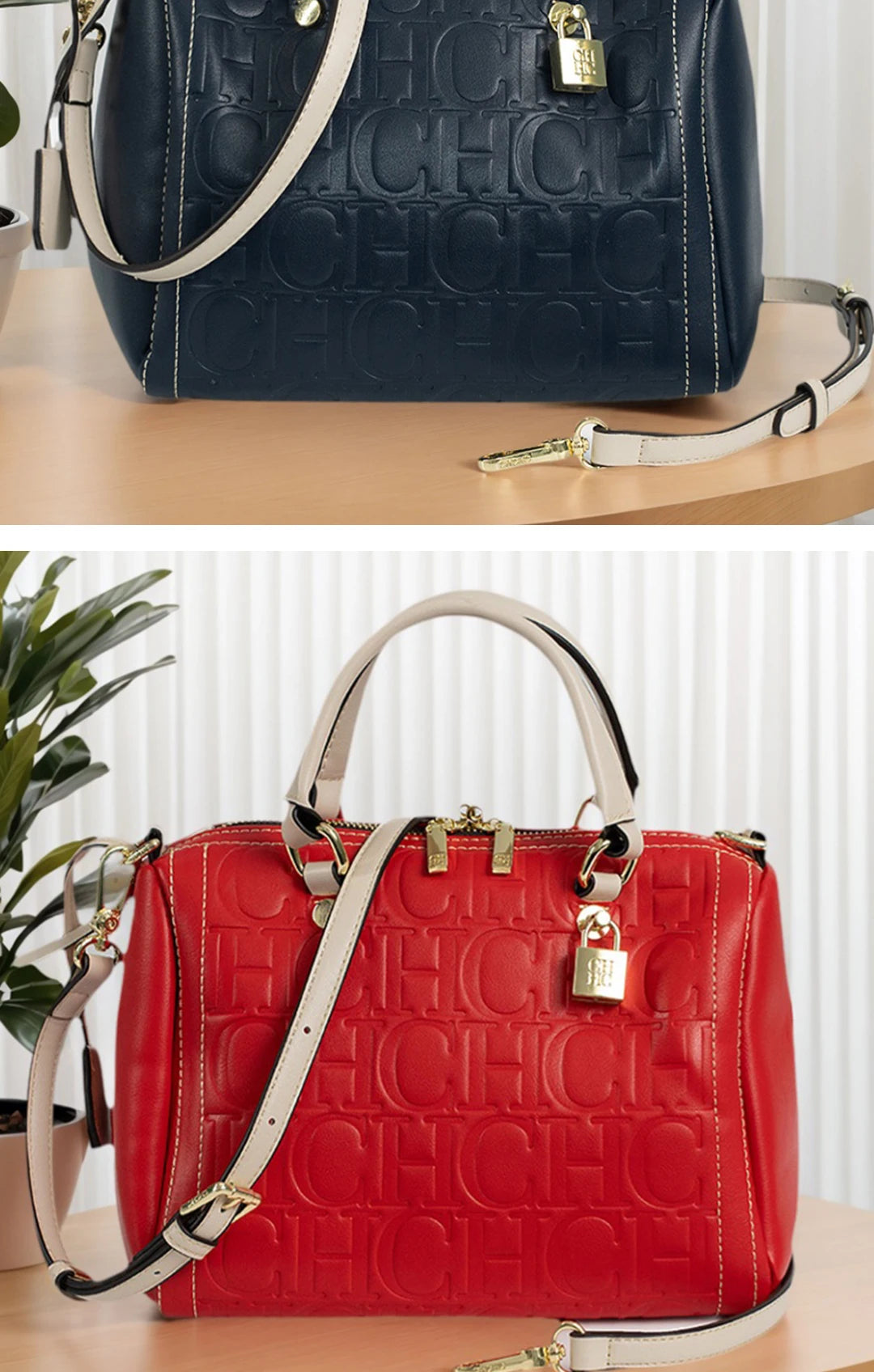 CH Autumn/Winter Christmas Fashion PU Material Lock Lock Design Women's Crossbody Bag 2026 Designer New Handbag Trendy Brand