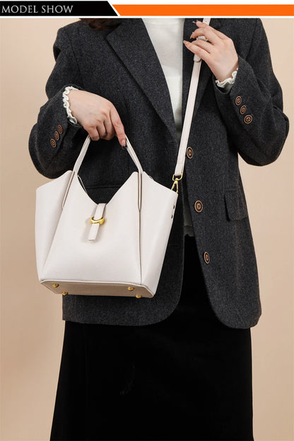100% Genuine Cow Leather Handbag Women Fashion Elegant Crossbody Bags for Ladies Small Hand Bag Cowhide Shoulder Bags Designer