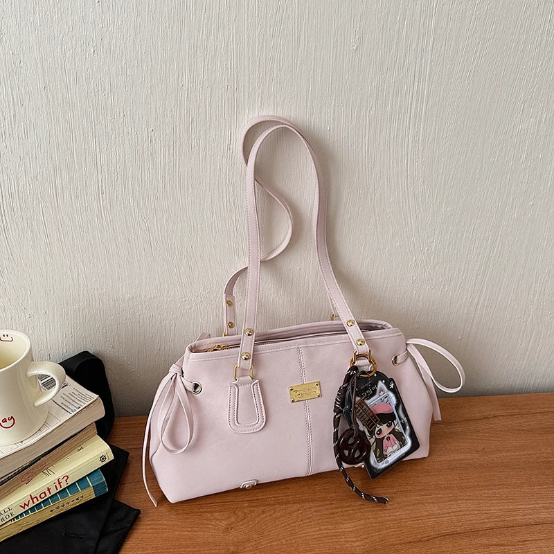 Vsper Y2K Shoulder Bags For Women Dual Straps Large Capacity Doctor Bag With Ornament 2026 Latest Trend Luxury Designer Handbags