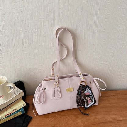 Vsper Y2K Shoulder Bags For Women Dual Straps Large Capacity Doctor Bag With Ornament 2026 Latest Trend Luxury Designer Handbags