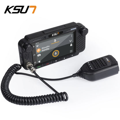 KSUN ZL58 Visual Vehicle Station Dual Cameras Touch-screen 4G POC Walkie Talkie NFC Car Radio Compatible with ZELLO APP